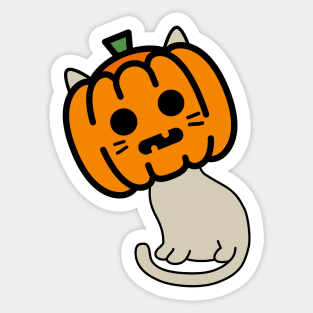 Spooky Pumpkin Mask Cat Sticker